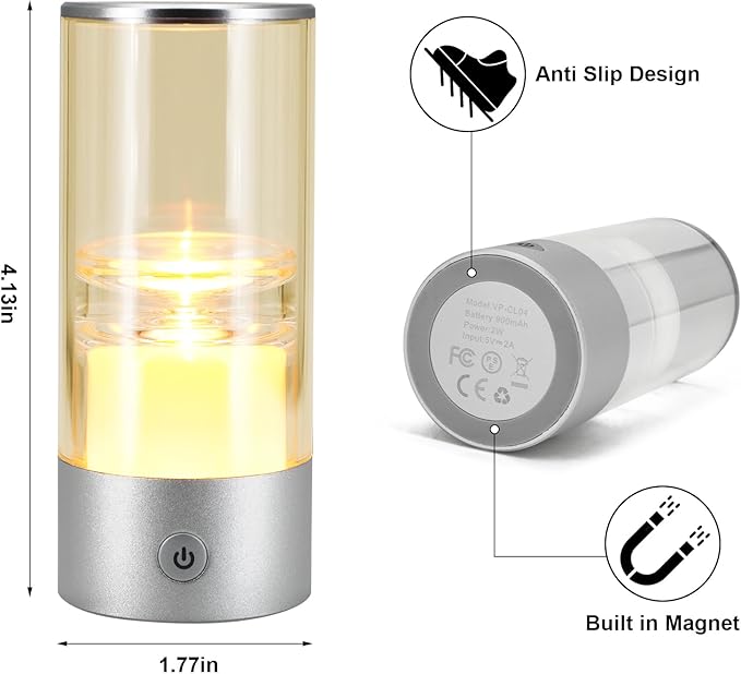 Small Camping Lights,Rechargeable Camping Light,Color Temperature Adjustment Mini Camping Lantern,Portable Camping Lamp with SOS Mode (Silver)