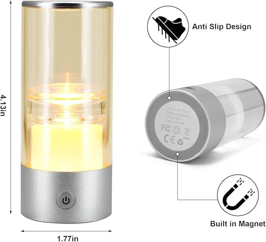 Small Camping Lights,Rechargeable Camping Light,Color Temperature Adjustment Mini Camping Lantern,Portable Camping Lamp with SOS Mode (Silver)