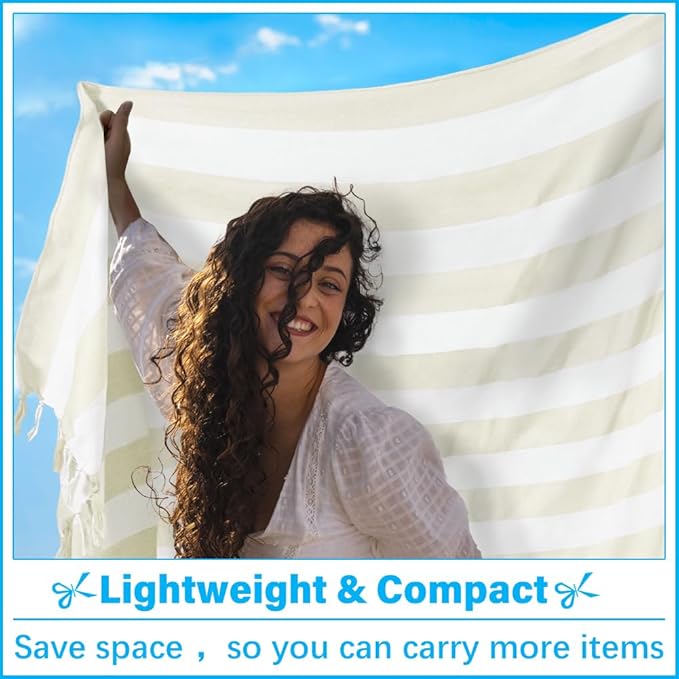 Oversized Turkish Beach Towel Blanket XXL Cotton Sandproof Towels Boho Woven Extra Large Big Sand Free Giant Throw Blankets Huge Quilt XL Picnic Camping Necessities Cloud for Adult Gifts