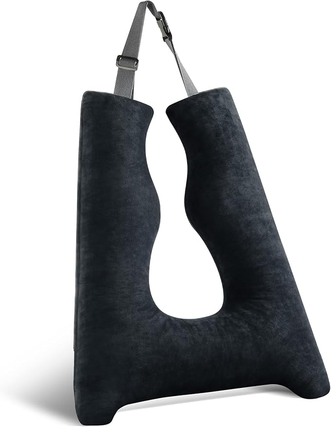 Car Pillow for Kids, Travel Pillow with Adjustable Strap, U-Shaped Pillow for Adults and Children to Support Head and Body Road Trip Essentials (Metal Black)