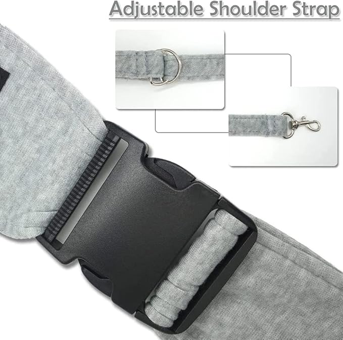 NATUYA Small Dog Carrier Sling Cat Sling,Adjustable Strap Hand Free Pet Puppy for Outdoor Traveling Subway (Gray, Snap)