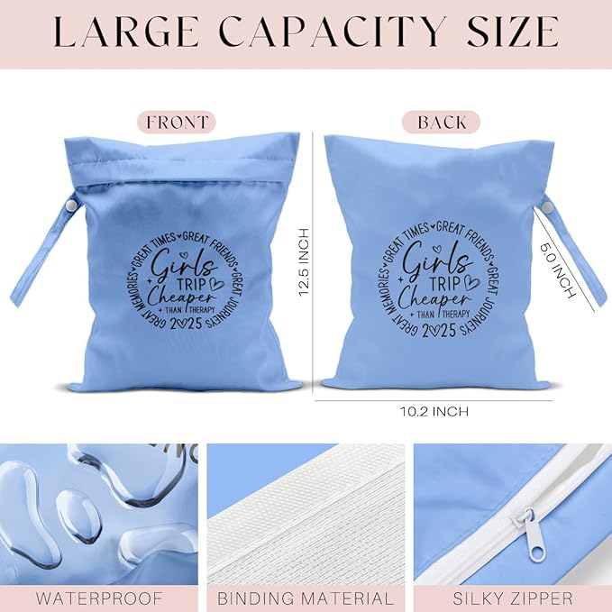 2Pcs Girls Trip Gifts Wet Dry Bag, Beach Bag Wet Bag Favors Aloha Bags, Sunscreen Bags Swimsuit Toiletry Travel Essentials For Women, For Beach Travel Laundry bags Dirty Diaper Swimsuit Gifts