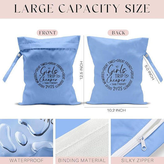2Pcs Girls Trip Gifts Wet Dry Bag, Beach Bag Wet Bag Favors Aloha Bags, Sunscreen Bags Swimsuit Toiletry Travel Essentials For Women, For Beach Travel Laundry bags Dirty Diaper Swimsuit Gifts
