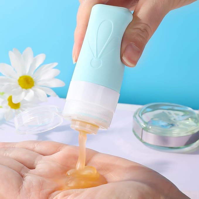 INSFIT Travel Bottles for Toiletries, TSA Approved 2oz Travel Size Toiletries, BPA Free Leak Proof Squeezable Silicone Tubes Travel Essentials for Shampoo Conditioner Lotion Soap