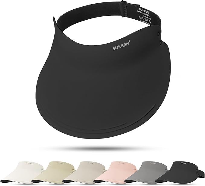 Sukeen Wide Brim Sun Visor Hat for Women Men,UPF50+ Seamless Sun Hats Foldable Ponytail Beach Hats for Daily Outdoor Sport