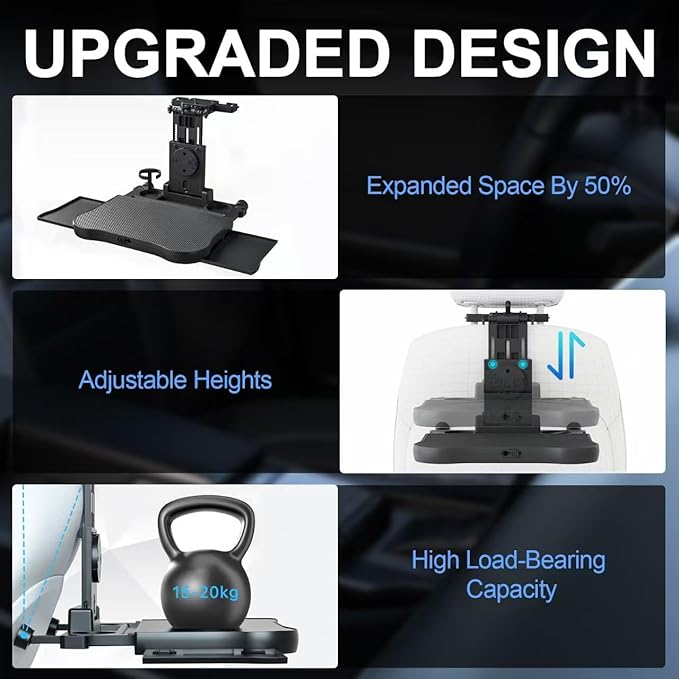 Portable Car Seat Tray Table, Car Backseat Table, Adjustable Seat Back Laptop Desk Foldable Telescopic Auto Backseat Food Trays Desk with Phone Drink Holder for Working Writing Traveling