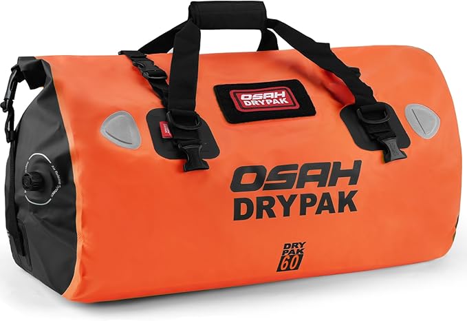Waterproof Duffel Bag - Motorcycle Dry Bag Tail Bag with Large Storage Space, Waterproof Luggage Duffle Bags with Outer Mesh Zipper Pocket for Camping, Kayaking, Fishing & Traveling