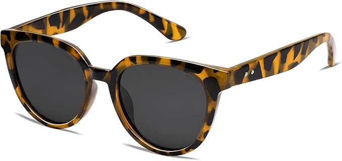 SOJOS Trendy Cat Eye Round Polarized Sunglasses for Women Fashion UV Protection Sunnies Sunglasses SJ2175