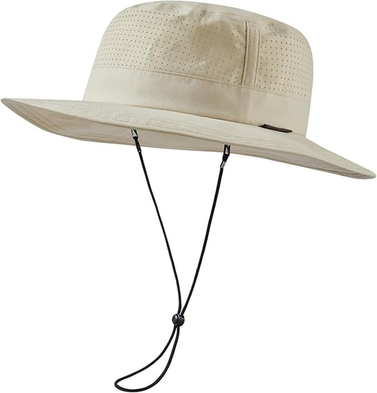 UPF 50+ Bucket Sun Hat with Laser Perforated Mesh Cooling Adjustable Breathable Lightweight for Outdoor Men Women