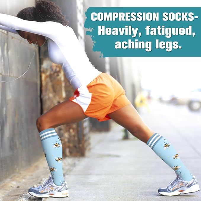 Laite Hebe Compression Socks for Women & Men Circulation(6 pairs)-Graduated Supports Socks for Running, Athletic Sports
