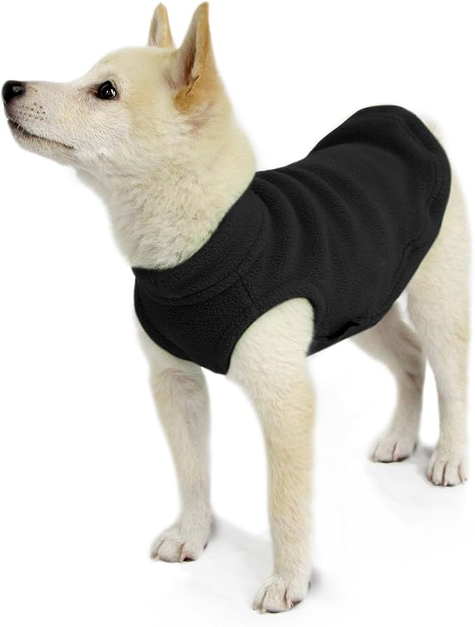 Gooby - Stretch Fleece Vest, Pullover Fleece Vest Jacket Sweater for Dogs, Black, Small