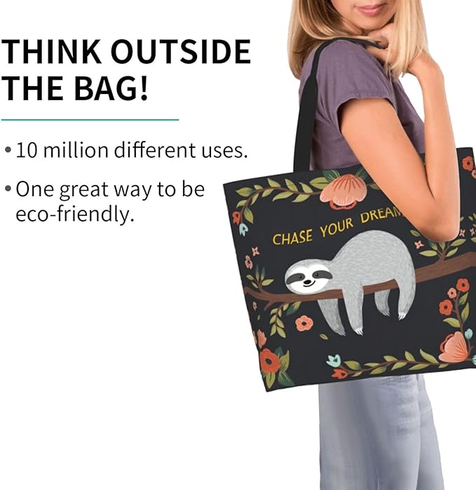 Large Tote Bag for Women Portable Beach Bag Reusable Grocery Bags Funny Gift Bag for Shopping Gym Travel