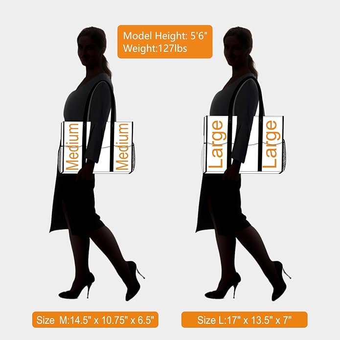 TOPDesign Utility Water Resistant Tote Bag with 13 Pockets, Top Zipper Closure & Thick Bottom Support, for Working Women