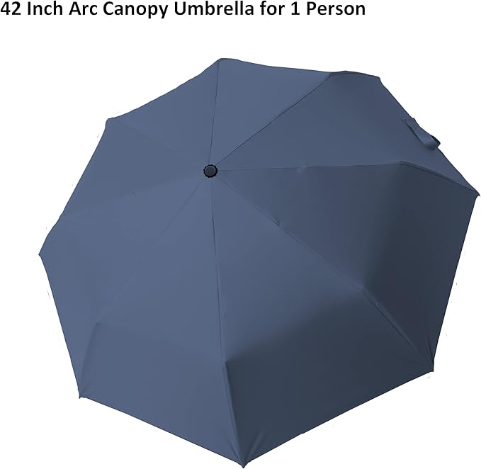 BAODINI Small UV Protection Travel Umbrella Compact for Rain and Sun UPF 50+ Windproof Portable 42 inch Umbrella for Women and Men