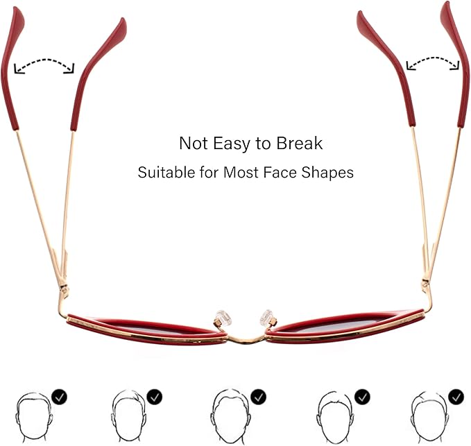 FAA'N Retro Big Frame Cat Eye Polarized Sunglasses Women with Spring Hinge