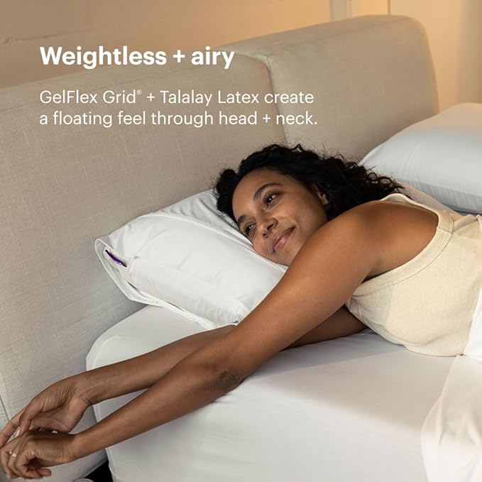 Purple Harmony Pillow - Standard Low, Greatest Pillow Ever Invented, 360º Hex Grid & Talalay Latex Core - No Pressure Support, Stays Cool, Luxurious Comfort