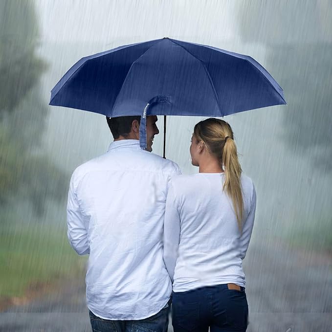 TradMall 3 Pack Travel Umbrella Windproof Portable 46/56 Inches Large Canopy Auto Open & Close