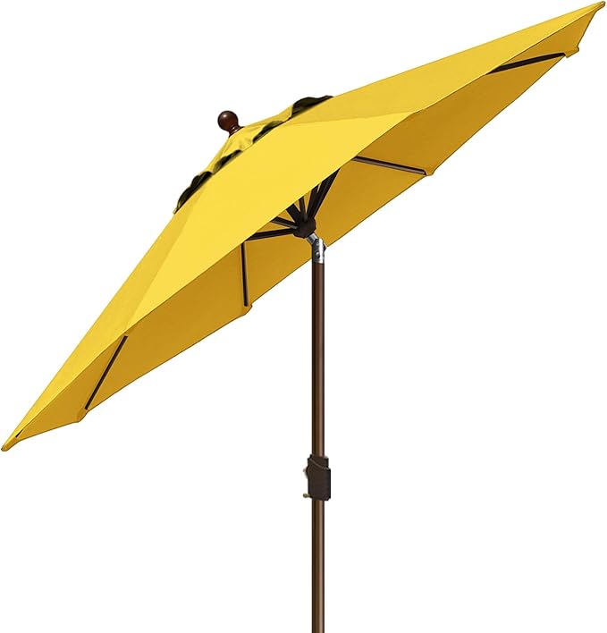 EliteShade USA 10-Year-Non-Fading 9Ft Market Umbrella Patio Umbrella Outdoor Table Umbrella with Ventilation, Sunflower Yellow