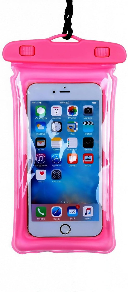 Sriyso Floatable Waterproof Phone Pouch- 7.2in Water Proof Cell Phone Case for Vacation Beach Pool Kayak Cruise Travel Essentials,Dry Bag with Lanyard for Most Models（Wine Red