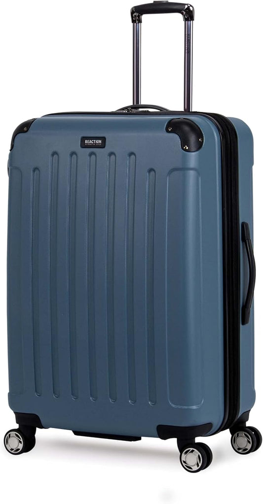 Kenneth Cole REACTION Renegade Luggage Expandable 8-Wheel Spinner Lightweight Hardside Suitcase, Granite Blue, 28-Inch Checked