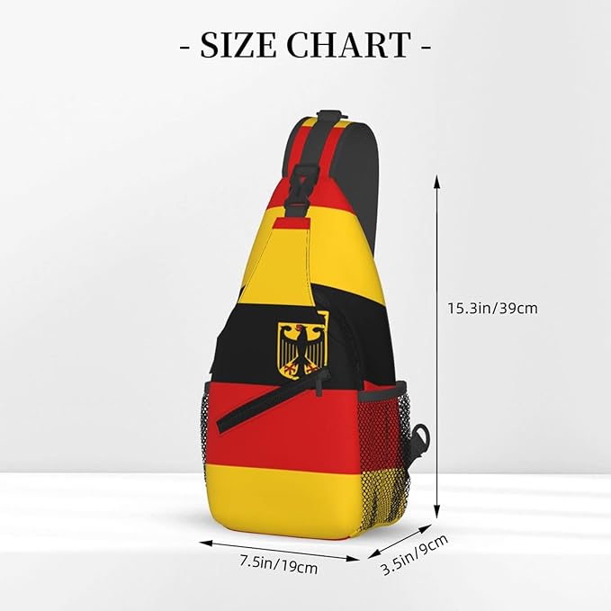 Germany Flag Sling Bag Multipurpose Crossbody Sling Backpack Travel Cycling Hiking Shoulder Bag For Women Men