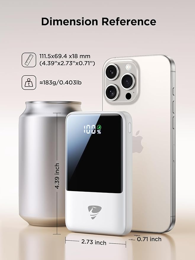 Aioneus Portable Charger, 10000mAh Power Bank 22.5W Fast Charging Portable Charger with Built in Cable Battery Pack USB C Travel Charger for iPhone11 12 13 14 15 16 Samsung GalaxyS24 S23 Android(1 Pk)