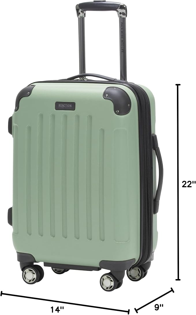 Kenneth Cole REACTION Renegade Luggage Expandable 8-Wheel Spinner Lightweight Hardside Suitcase, Seafoam, 20-Inch Carry On