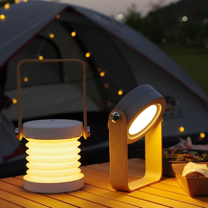 Retro Lantern Light USB Rechargeable Outdoor Camping Light, Three Level Dimming, Portable Emergency Atmosphere Light, Suitable for Camping and Home Decoration (Wooden Handle Lantern Light)