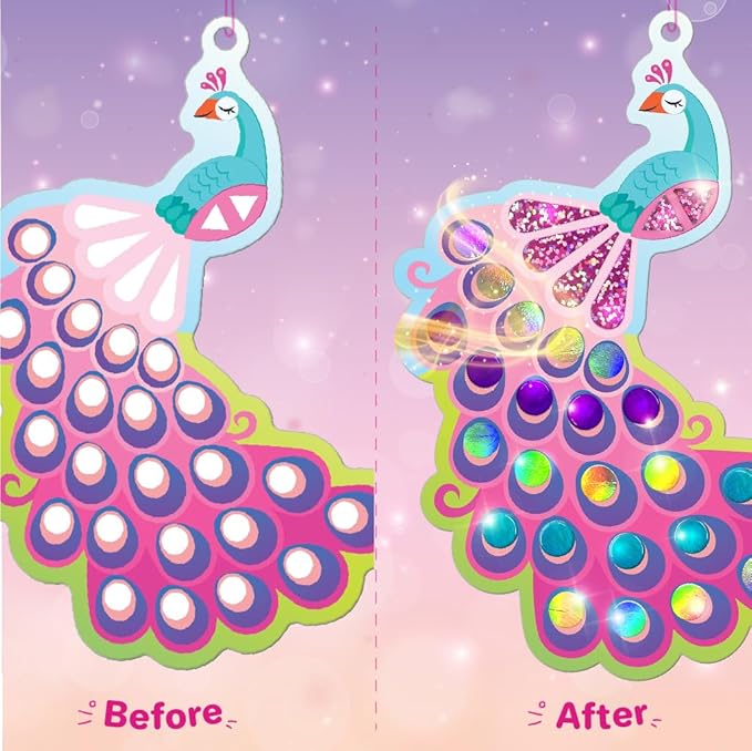 Imagimake Mirror Mosaic Butterfly & Peacock Kids Art Set | DIY Craft Kit | Foil Stickers for Girls | Crative Mosaic Kit | Christmas Activities for Kids | Christmas Gifts for Girls & Boys Ages 3-5-8-10