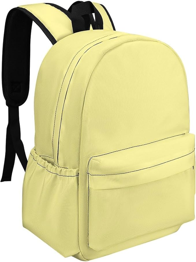 Pale Luxury Yellow Backpack Adult Travel Daybag for Women Men College Backpack for Vacation Hiking Camping Bag