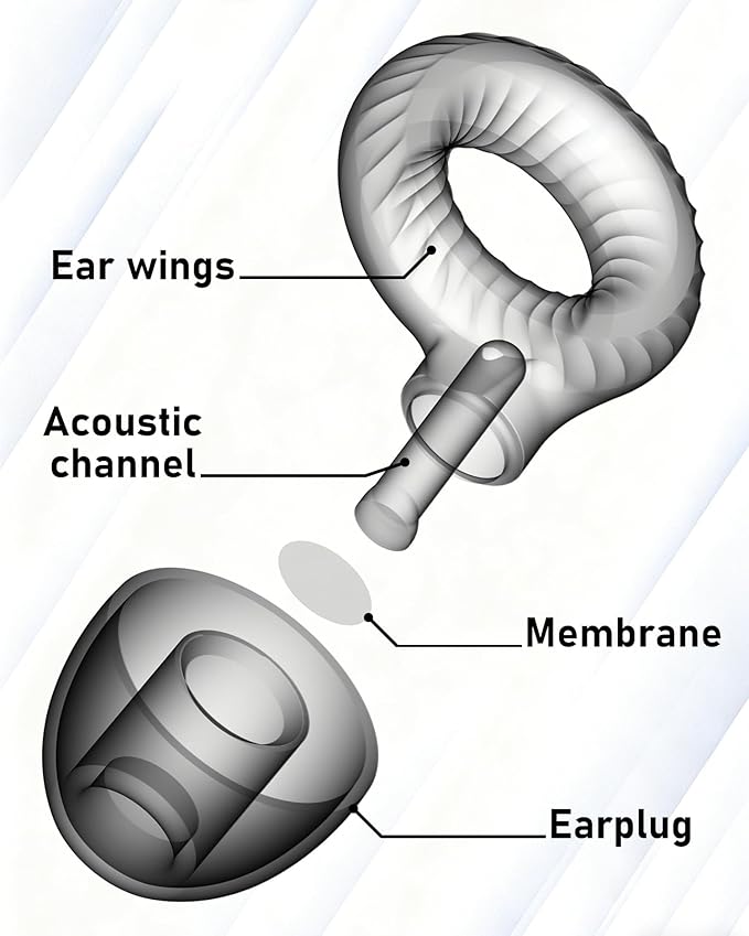 Ear Plugs for Sleeping,30db Noise Reducing Earplugs with 8 Eartips and Carry Case,Reusable earplugs for Sleep,Focus,Snoring,Shooting,Motorcycle,Airplanes,Musicians. (Black, L-M-S-XS)