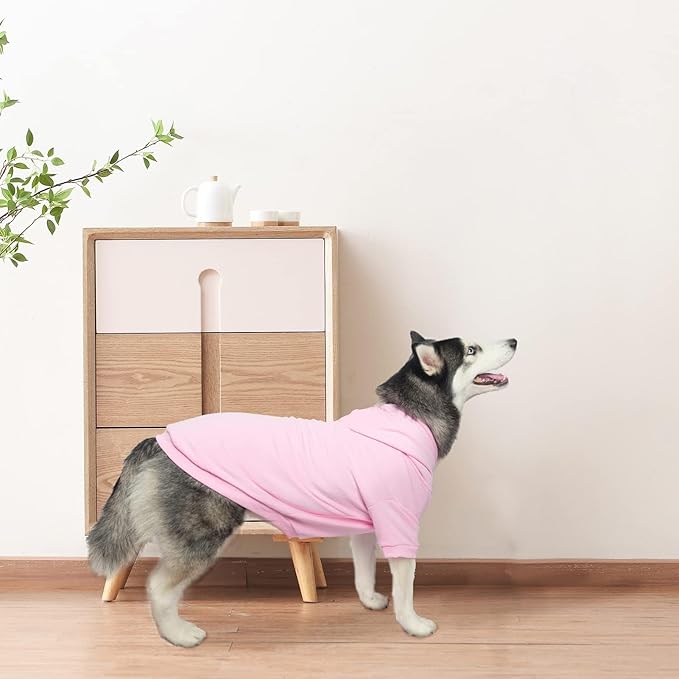 BINGPET Fleece Lined Dog Hoodies Fall Dog Puppy Sweatshirt Soft Warm Sweater Winter Hooded Clothes for Small Medium Large Dogs & Cats (#2 Pink(Plain), Small/Medium (Chest Girth 19"))