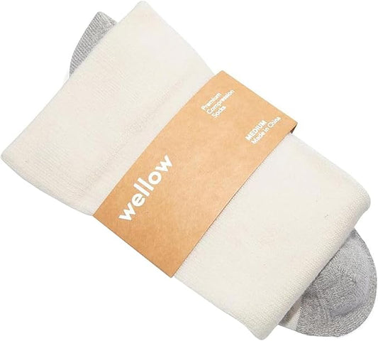 Wellow Premium Socks (Compression Socks - Regular) for Men & Women, Made with Viscose from Bamboo, Knee High, 18-25 mmHg