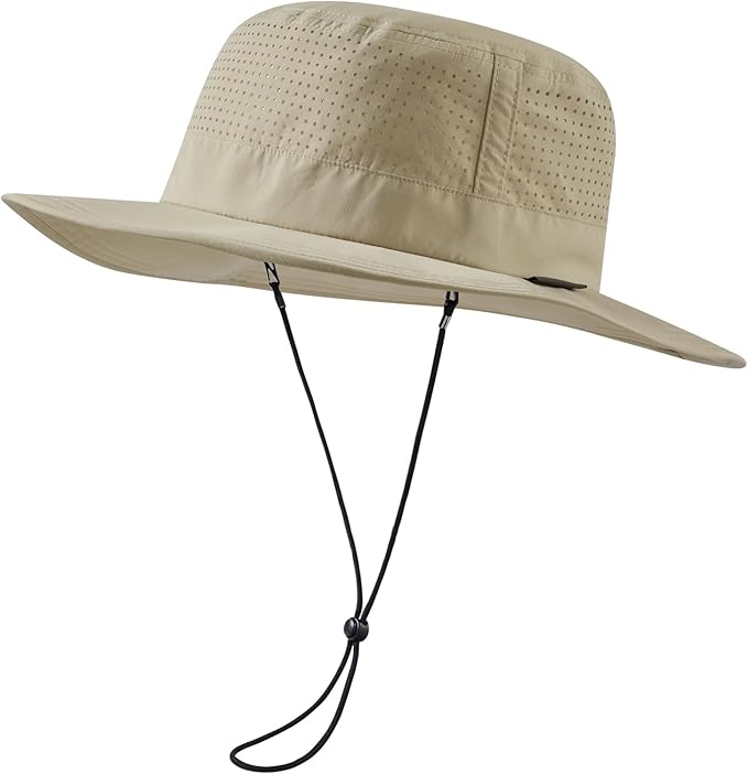 UPF 50+ Bucket Sun Hat with Laser Perforated Mesh Cooling Adjustable Breathable Lightweight for Outdoor Men Women