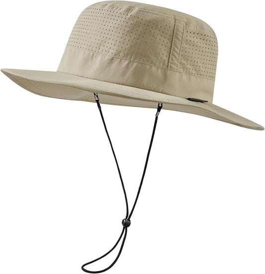 UPF 50+ Bucket Sun Hat with Laser Perforated Mesh Cooling Adjustable Breathable Lightweight for Outdoor Men Women