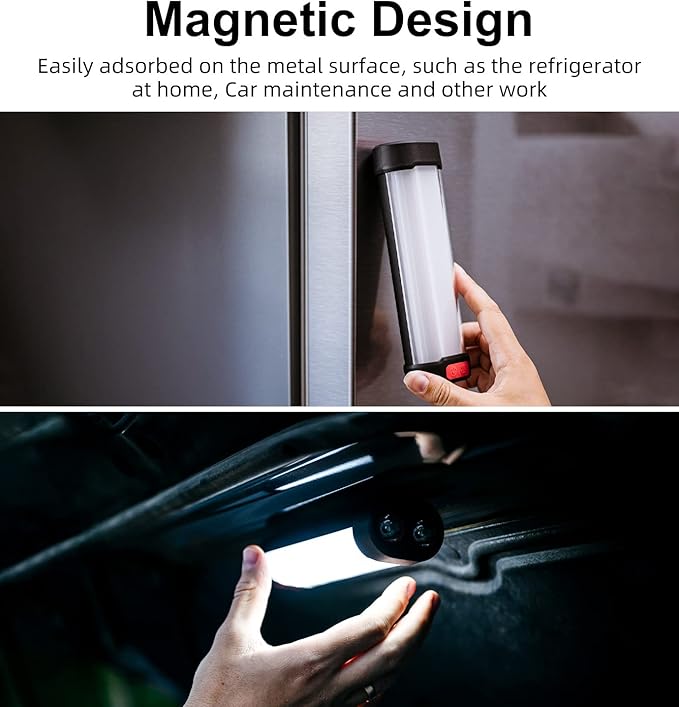 Solar Rechargeable Camping Lantern, Rechargeable Flashlights with 6000mAh Battery 13 Light Modes IP66 Waterproof Led Rechargeable Light for Outdoor Power Outage Emergency Hurricane