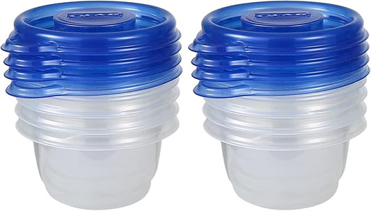 Glad GladWare Mini Round Food Storage Containers - Small Meal Container Holds up to 4 Ounces of Food - Lock Tight Seal, 8 Count