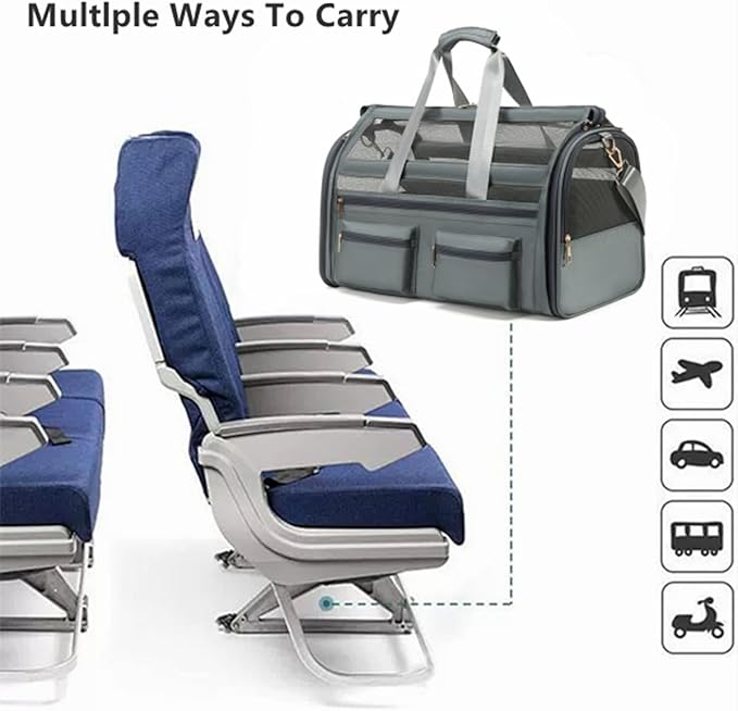 Cat Carrier, Small Dog Carrier for Small Medium Pets Up to 15 Lbs，Pet Carrier Airline Approved,Soft-Sided Puppy Travel Bag with Safety Zippers,Chihuahua Carry Case, Kitty Cloth Cage