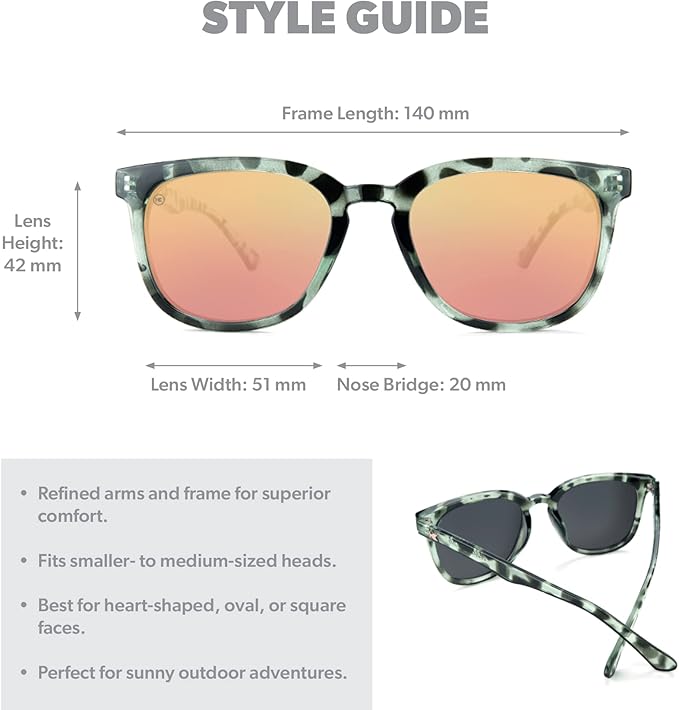 Knockaround Paso Robles Polarized Sunglasses for Women & Men - Impact Resistant Lenses & Full UV400 Protection