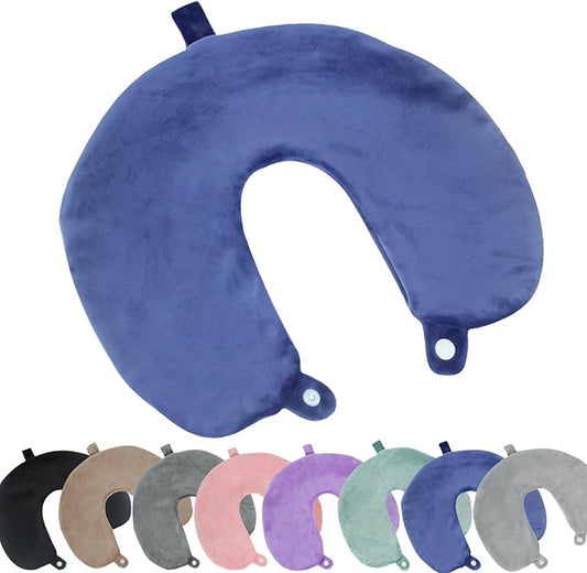 Travel Neck Pillow Cover, Neck Pillow Case, Pure, Soft and Smooh, Airplane Pillow Replacementt Cover Washable (Only Pillow Covers, no Filler)