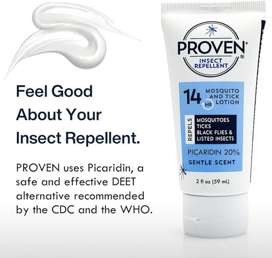 Proven Insect Repellent Lotion, Keep Mosquitoes, Ticks and Flies Off, DEET Alternative Repellent, Up to 14-Hour Protection, Great for Camping or Hiking, 2 Ounce, Gentle Scent Lotion, 2 Pack