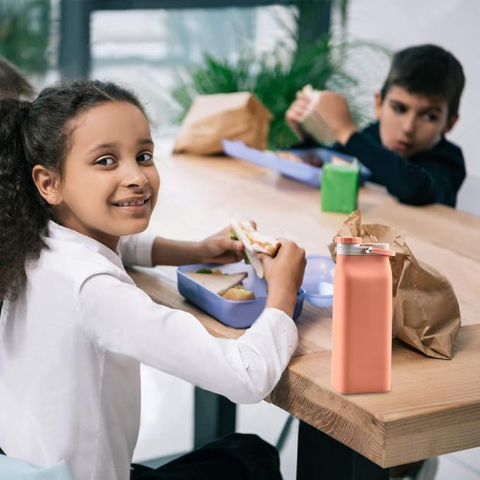 E-Senior Collapsible Water Bottle BPA Free - 20 oz Foldable Water Bottle for Travel Sports Bottles with Triple Leak Proof Lightweight (Orange)