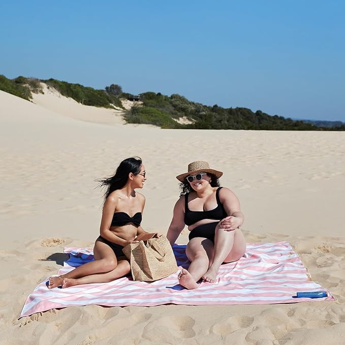 Dock & Bay Quick Drying Towel - for Sports & Gym - Compact, Lightweight - 100% Recycled - Includes Bag - Cabana Light - Malibu Pink, Double Extra Large (180x200cm, 70x78)