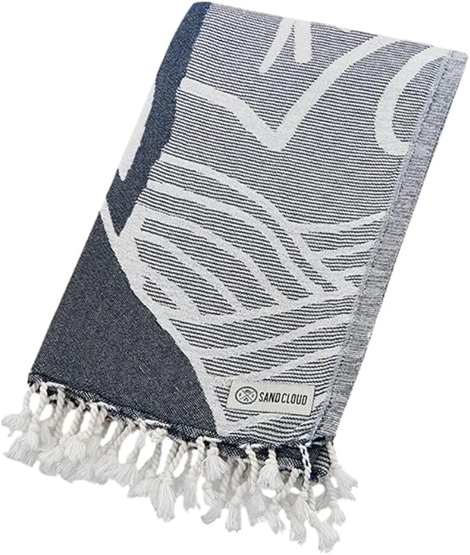 Sand Cloud Turkish Beach Towel - Sand Free - 100% Organic Turkish Cotton Yarn - Quick Dry Towel for Beach, Picnic, Blanket or Bath Towel - As Seen on Shark Tank - Marine Life (Mystical Whale)