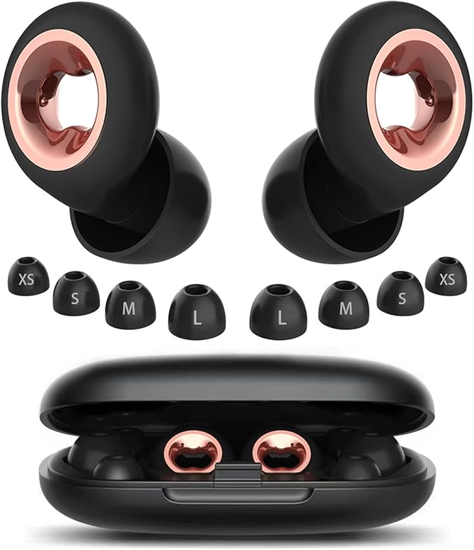 Ear Plugs for Sleeping 45DB Noise Cancelling: Ultra-Comfy Reusable Noise-Reducing Earplugs for Concerts & Travel & Snoring-Silicone Hearing Protection Earbuds with 8 Eartips