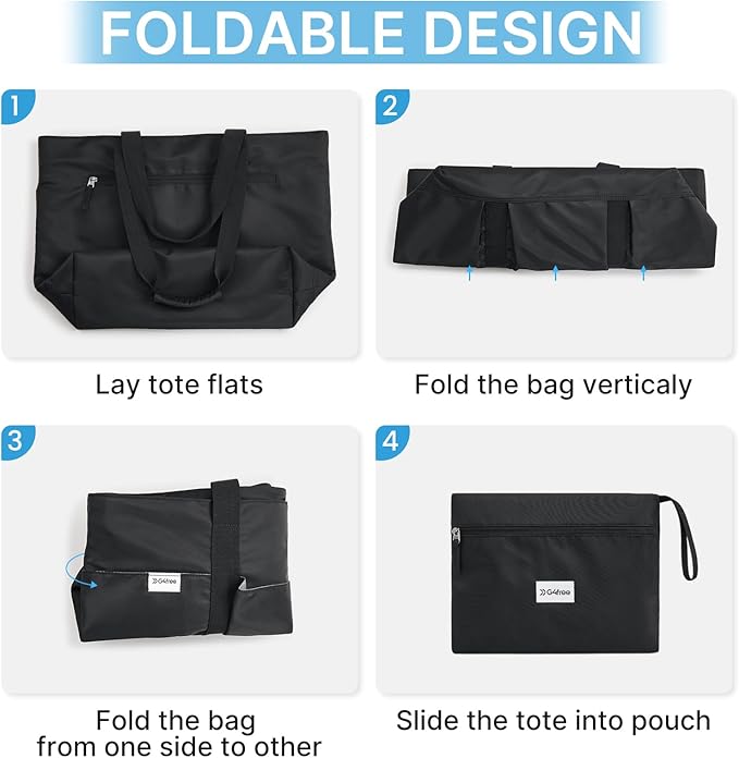 G4Free Beach Bag,Waterproof Beach Tote Pool Bags for Women,Compatible with Stanley Cup,Foldablefor Weekender Travel