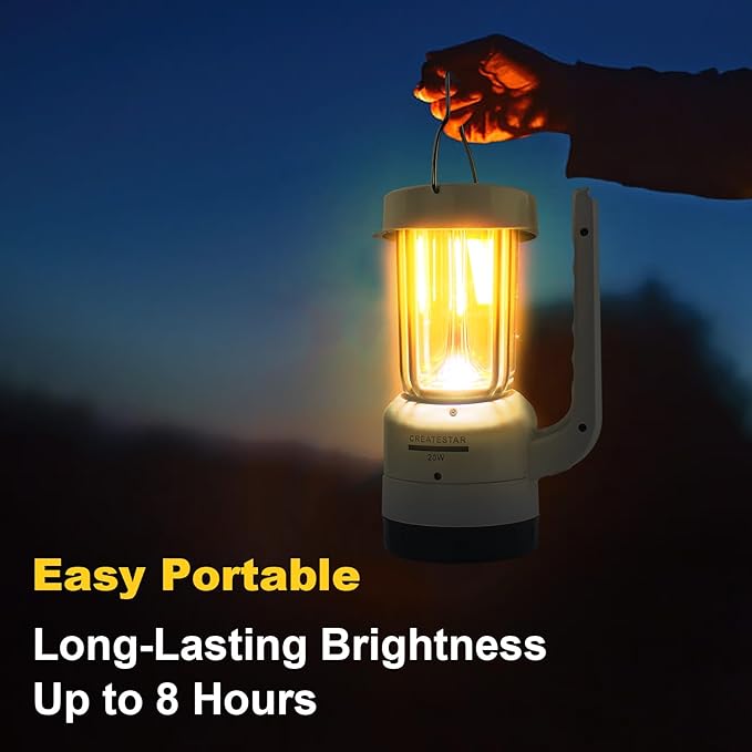 Rechargeable Battery Camping Lantern, Super Bright Flashlights Emergency, Hanging Camping Lights with 4 Modes for Hiking, Car Repair, Outdoor
