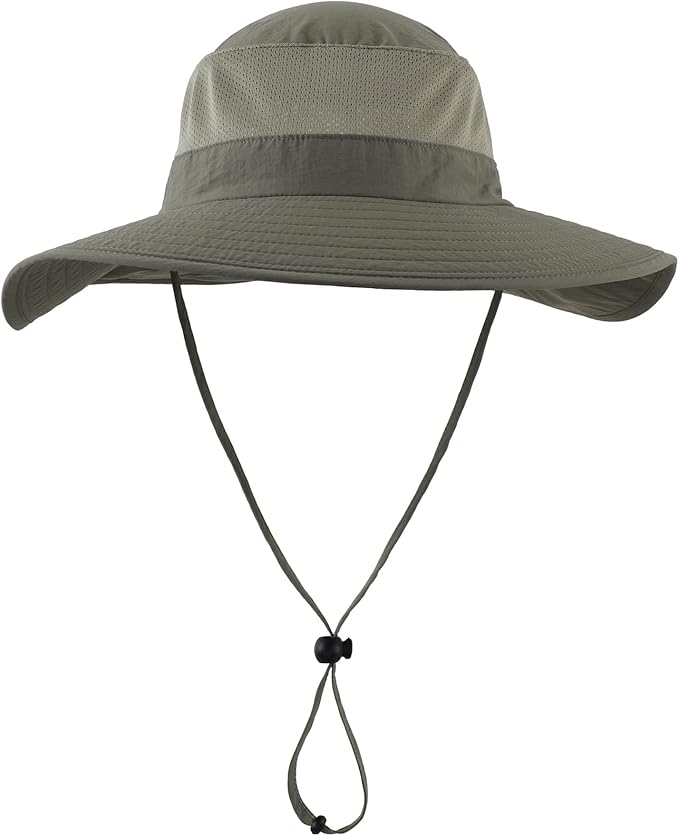 Home Prefer Outdoor UPF50+ Mesh Sun Hat Wide Brim Fishing Hat with Neck Flap Sun Hat for Men Women