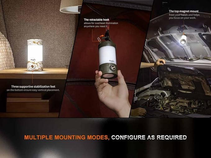 Fenix CL26R Pro Camping Lantern, White Marble, 650 lumens Bright, USB Rechargeable , Compact and Portable Perfect for Hurricane, Emergency, Hiking, Power Outage with LumenTac Organizer