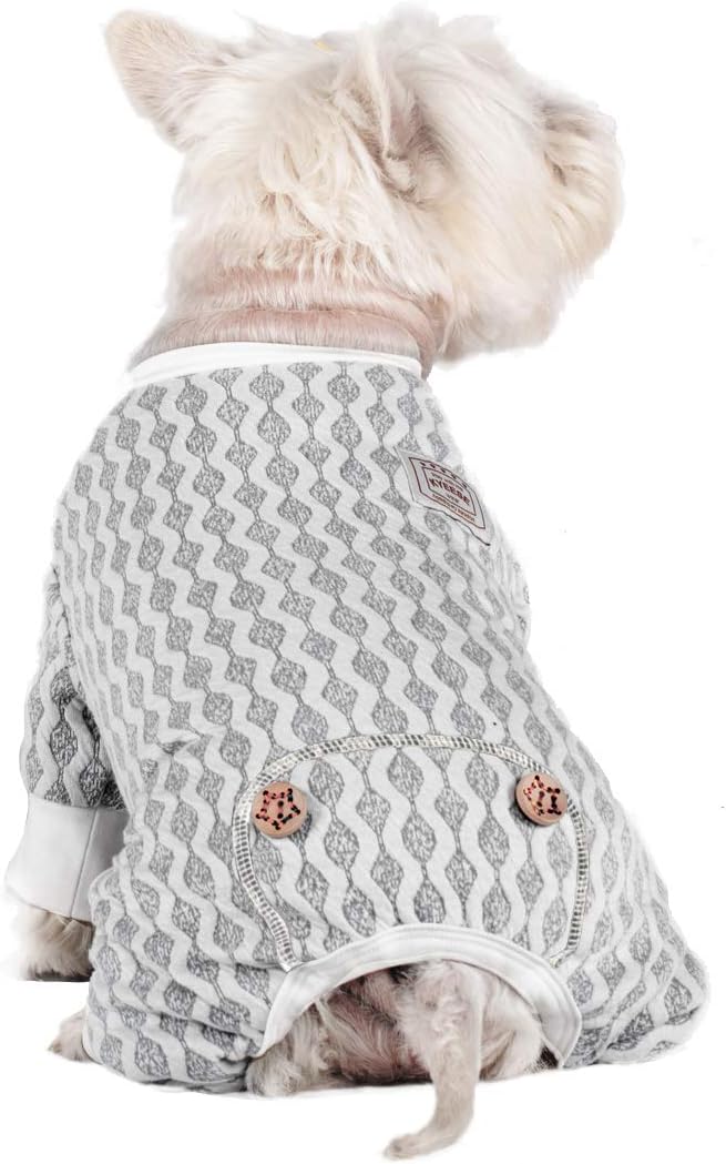 KYEESE Dog Pajamas Cotton Stretchable Dog Pjs Jumpsuit 4 Legs Puppy PJS